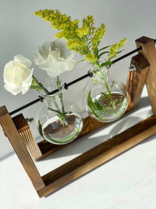 Dropshipping Glass Plant Propagation Stations With Wooden <b>Stand</b> Air Plants Holders Vase for Indoor - Product Image 3