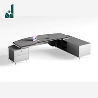 Bureau de direction moderne de luxe en bois massif de pin, design modulaire thermoformé haute brillance, pour cadres et managers