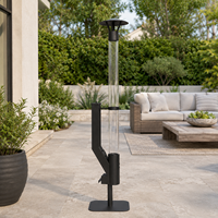Brasero d'extérieur à granulés de bois avec tube en verre pour terrasse