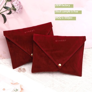 Oem mẫu miễn phí tùy chỉnh <span class=keywords><strong>logo</strong></span> in nút nhung satin lót phong bì <span class=keywords><strong>Pouch</strong></span> đối với trang sức món quà cưới Faux Suede Bụi Túi - Product Image 1
