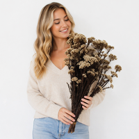 HFlora 100g/bundel Natuurlijke Echte Decoratieve Ge conserveerde Rijstbloem Gedroogd Bloemboeket Huis Bruiloft Feest Moederdag Langdurig 3-5 dagen