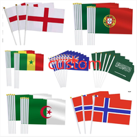 Drapeaux de pays de haute qualité, mini drapeaux de football portables sur bâtonnet pour événements sportifs, festivals patriotiques, décorations