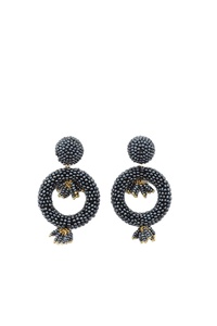 Pendientes de aro chapados en oro bohemios para mujer, diseño de cuentas de semillas colgantes, joyería de marca de alta calidad a precio mayorista - Product Image 2