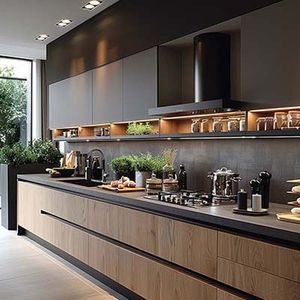 Gabinetes de Cocina <span class=keywords><strong>Prima</strong></span> con Cuerpo de Madera Sólida <span class=keywords><strong>Natural</strong></span> Pintada, Acabado con Pintura Ecológica <span class=keywords><strong>y</strong></span> Encimera de Piedra - Product Image 2