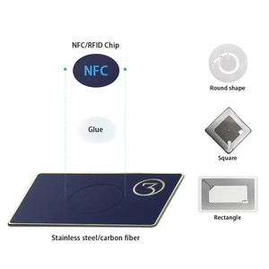 Venta al por mayor de grabado láser de metal tarjeta RFID logotipo personalizado de lujo de acero inoxidable TARJETA DE ESPEJO - Product Image 6