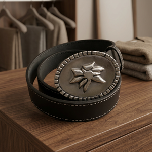 <span class=keywords><strong>Ceinture</strong></span> en cuir <span class=keywords><strong>de</strong></span> vache bavarois Tiger Touch pour <span class=keywords><strong>homme</strong></span>, <span class=keywords><strong>boucle</strong></span> à ardillon en cuivre amovible, largeur 1,5'', longueur 100-135 cm, logo floral TT-1845 - Product Image 2