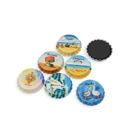 Aimant de réfrigérateur en forme de bouchon de bouteille rond souvenir touristique du Danemark personnalisé 30MM