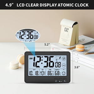 عرض رقمي حديث لعرض التاريخ ودرجة الحرارة والرطوبة-جهاز إنذار أوتوماتيكي صغير الحجم لغرفة النوم والمكتب والاستخدام المنزلي - Product Image 3
