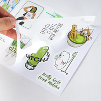 Feuille d'autocollants holographiques imperméables personnalisés en vinyle transparent, découpés à la forme, mignons, feuilles d'autocollants personnalisées