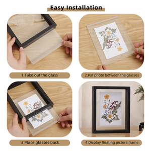 Venta al por mayor espécimen transparente A4 A3 imagen <span class=keywords><strong>de</strong></span> vidrio <span class=keywords><strong>de</strong></span> doble cara marco <span class=keywords><strong>de</strong></span> fotos flotante <span class=keywords><strong>de</strong></span> <span class=keywords><strong>madera</strong></span> y acrílico arte <span class=keywords><strong>de</strong></span> pared - Product Image 3