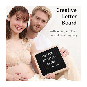 Ensemble d'accessoires pour l'annonce de grossesse : idées de panneaux en bois avec lettres pour l'annonce de la naissance du bébé « Bientôt là » - Product Image 5