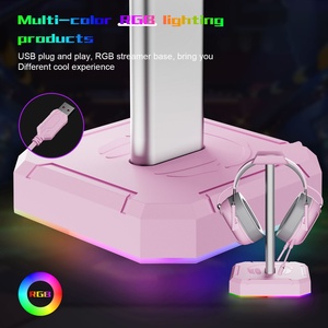 <span class=keywords><strong>Support</strong></span> pour <span class=keywords><strong>casque</strong></span> en alliage d'aluminium RGB avec 3 ports USB pour tous les casques, joueurs, PC <span class=keywords><strong>de</strong></span> jeu, accessoires pour écouteurs <span class=keywords><strong>de</strong></span> bureau - Product Image 6