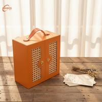 Boîte en carton rigide personnalisée à double porte magnétique, auto-érectible, portable, écologique, avec poignée métallique creuse, pour emballage