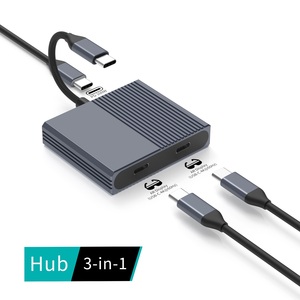 สถานีเชื่อมต่อ USB-C VR แบบ 3 ใน 1 พร้อมเอาต์พุตวิดีโอคู่ 4K 60Hz ฮับชาร์จเร็ว 100W PD สำหรับชุดหูฟัง VR - Product Image 1