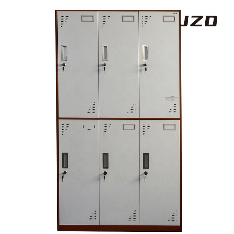 JZD многодверный многоцелевой шкаф для хранения под заказ 6 дверной металлический шкафчик для тренажерного зала школы офиса дома