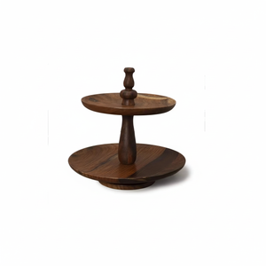 Custom 3-Tier Wood Metal Cupcake Stand Wholesale Wooden Cake Plate Holder with Cover Acacia Wood Cake Stand - Product Image 1