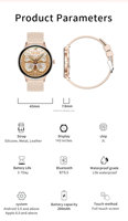 Montre connectée pour femme ultra-fine 1,43 pouces AMOLED, 7,9 mm, étanche, appels Bluetooth, moniteur de fréquence cardiaque/pression artérielle/SpO2, suivi du sommeil, tracker d'activité physique