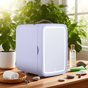 Réfrigérateur de beauté, réfrigérateur portable personnalisé pour cosmétiques, petit réfrigérateur de 8 L avec miroir et poignée - Product Image 3