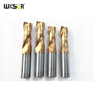 Customize Carbide Milling Cutter Golden Coating 2 Flute End Mill CNC Cutting Tools