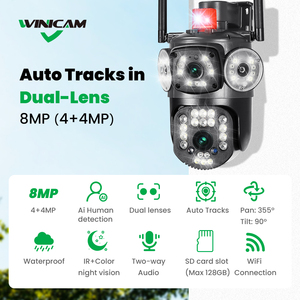 กล้องวงจรปิดไร้สาย WiFi แบบ PTZ สำหรับภายนอกอาคาร ความละเอียด 4MP <span class=keywords><strong>2K</strong></span> สามจอ รุ่น V380 <span class=keywords><strong>Pro</strong></span> เลนส์คู่ กล้องรักษาความปลอดภัย WiFi ขายส่ง - Product Image 3