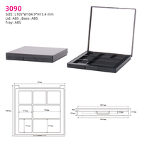 Palette vide carrée en plastique ABS 2026 avec miroir, palette cosmétique rechargeable à 7 compartiments, pour fard à joues, illuminateur et poudre de contour