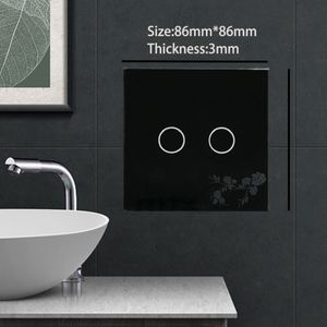 แผงกระจกอิเล็กทรอนิกส์86*86*3มม. แผงสวิตช์กระจกนิรภัยแผงสวิทช์กระจกสีดำสำหรับสวิตช์อัจฉริยะปรับแต่งได้จากโรงงาน - Product Image 5