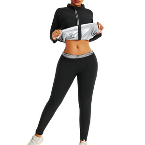 Combinaison de <span class=keywords><strong>sauna</strong></span> amincissante à manches longues en PVC écologique, style populaire, pour la perte de poids et le fitness à domicile, avec fermeture éclair - Product Image 2