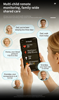 Montre connectée pour la santé des personnes âgées, surveillance de la santé, appel d'urgence SOS, fréquence cardiaque, tension artérielle, alarme de chute, montre GPS