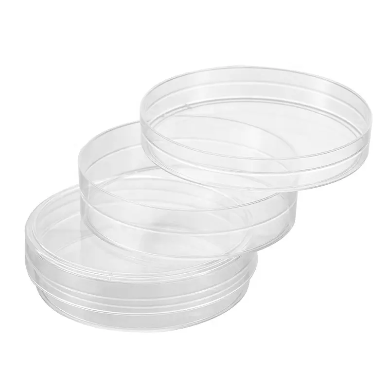 実験室での使用90 * 15mm使い捨て滅菌ペトリ皿透明度の高い培養プレートプラスチックペトリ皿