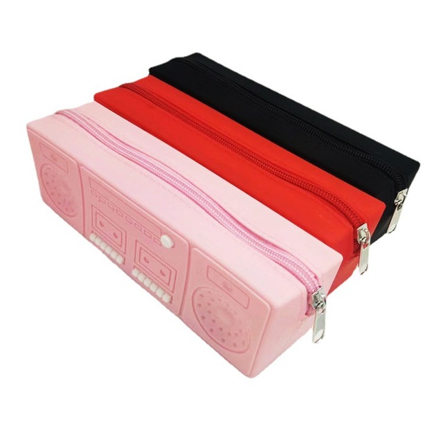 Silicone Cassette Student Office Box Gift Decorative Stationery Boxes Stationery Pencil case Set for Kids Pen case
