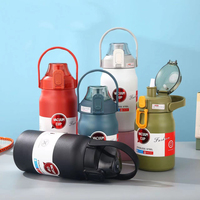 Thermos en acier inoxydable avec paille, 1000 ml, 1200 ml, 1500 ml, 1800 ml