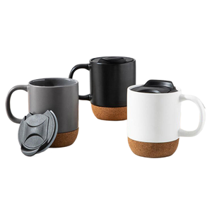 Lớn gốm cốc cà phê với tràn bằng chứng nắp và nút chai cơ sở cho mẹ và cha của cắm trại thưởng thức <span class=keywords><strong>latte</strong></span> trà và cà phê - Product Image 2