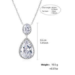 RAKOL NP2004 Zircon Collar de cristal plateado para mujer 2025 Nuevo modelo - Product Image 4