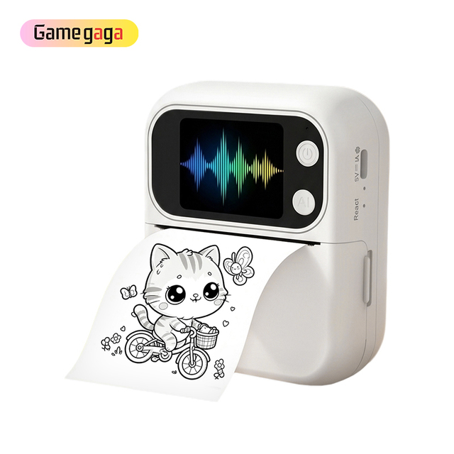 Gamegaga M13 Mini Children Kids AI Thermal Sticker Printer 2.4G WiFi Inkless Portable Stock