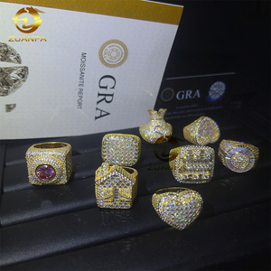 Nhẫn Bộ sưu tập đồ trang sức mỹ vượt qua Kim Cương Tester vvs moissanite Iced out Nhẫn người đàn ông đá 925 Bạc Vàng moissanite Nhẫn - Product Image 6