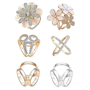 Anneaux de Foulard pour Femmes Tendance, Boucles à Strass et Fausses Perles - Product Image 2
