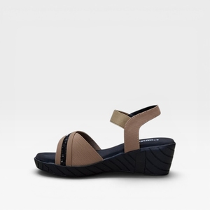 Women Beige Wedge <b>Sandals</b> <b>Elastic</b> Cross Strap Comfortable Slip On Casual Fashion Anti Slip Sole Lightweight Durable Summer - Product Image 4