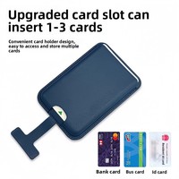 Dompet Ponsel Tipis Kulit PU Magnetik dengan Tali Pergelangan Tangan, Kantong Bisnis, Logo Kustom, Tempat Kartu Ponsel Tipis untuk Magsafe