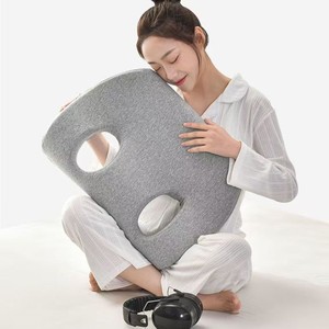U Shape Memory Foam <b>Neck</b> <b>Pillow</b> Light Gray With Holes For Bedroom Support Moderate - Product Image 1