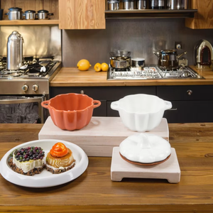 Juego de vajilla de cerámica para restaurante de calabaza, postre dulce desechable, ensalada, cuenco de arroz, tapa para pudín, guiso de sopa de huevo al vapor - Product Image 4