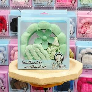 Éponge nettoyante pour le visage, Bandeau nuage, Bandeau de beauté et de spa, Coffret cadeau avec bandeau et bracelets - Product Image 3