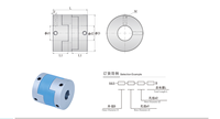 Nobengr Accouplement flexible à vis en aluminium, structure à disque standard, diamètre de trou 16-105 mm, 2000 tr/min, couple 0,8-200 N.m