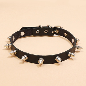 Collar de cuero PU Punk Rock para mujer, Gargantilla gótica Harajuku, Collar con hebilla de remache de plástico, gran oferta - Product Image 4