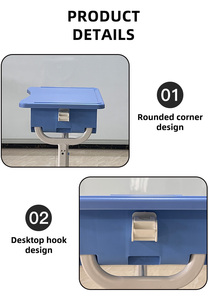 Bureau et chaise d'école pour un seul étudiant en ABS moderne ensemble de bureau pour l'école primaire mobilier scolaire de couleur personnalisée - Product Image 6