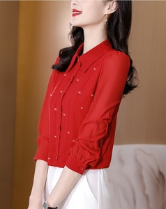 Blusas YiXin para Mujer, Tallas Grandes M-8XL, Manga Larga, con Lentejuelas, para Primavera y Otoño, Elegantes, Camisas y Tops - Product Image 6