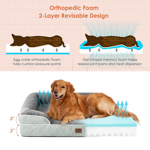 Cama Ortopédica para Perros de Espuma Viscoelástica Rectangular, Moderna, Antiestrés, Personalizada de Fábrica, Minimalista, Elegante y Divertida, con Reforzamiento para Gatos - Product Image 5