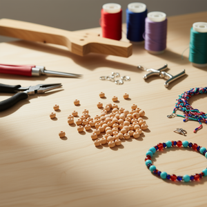 Perline di legno ILAN rotonde naturali da 6 mm per la creazione di gioielli, 170 pezzi - Product Image 2