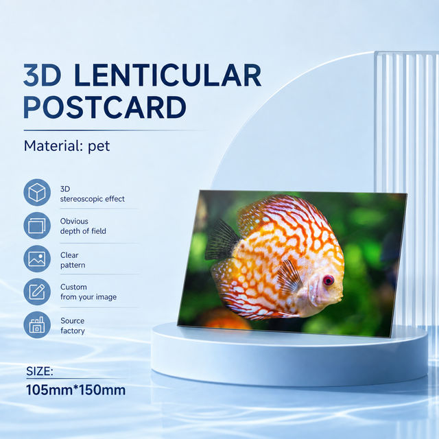 Custom 3D Lenticular Postcards High Quality Gift Card 3D Depth Flips Animation Effect Lenticular Printing Cards for Souvenir