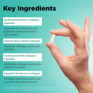 Biokom Étiquette Personnalisée Capsule de Collagène de Poisson Multi Bovin avec Type <span class=keywords><strong>L</strong></span>, <span class=keywords><strong>Ll</strong></span>, <span class=keywords><strong>Lll</strong></span>,V & X pour la Croissance des Cheveux, de la Peau des Ongles et Soutien des Articulations - Product Image 5