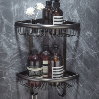 Porte-serviettes de bain mural de luxe en cuivre électroplaqué gris anthracite, étagère de salle de bain, ensemble simple ou double barre